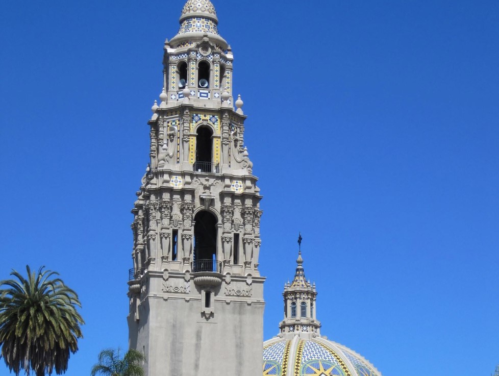 The California Tower above the Museum of Us building in Balboa Park, San Diego